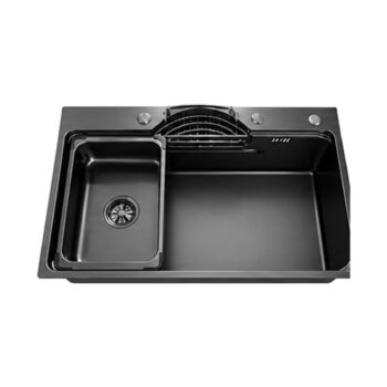 Chậu 1 hố đúc 304 nano đen 7546BE