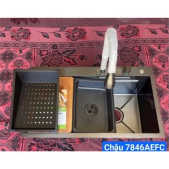 Chậu 1 hố đúc 304 (7846 – AEFC) +vòi + thớt nox 7846-AEFC - Ảnh 2