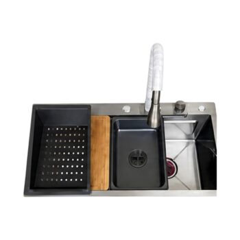 Chậu 1 hố đúc 304 (7846 – AEFC) +vòi + thớt nox 7846-AEFC