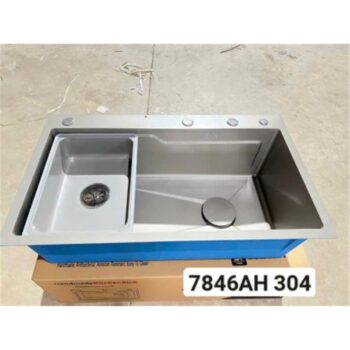 Chậu 1 hố đúc 201 phủ nano bạc (7846 – AH) 7846-AH - Ảnh 2