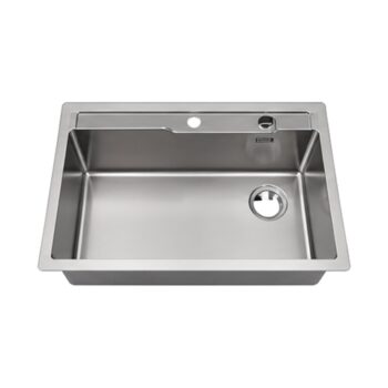 Chậu 1 hố đúc 201 phủ bạc (7846 – AHFC) +vòi+thớt 7846-AHFC